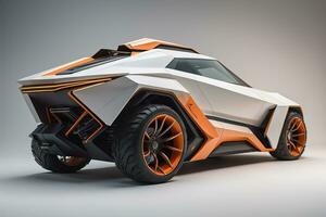 AI generated a brand-less generic concept car in studio environment. ai generative photo