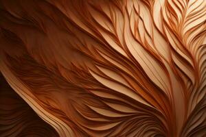 AI generated abstract brown background with smooth lines and waves. generative ai photo