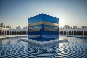 AI generated Illustration of islamic holy Kaaba. generative ai photo
