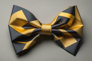 AI generated Beautiful and stylish bow tie on a solid colored background. ai generative photo