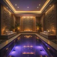 AI generated Luxury spa interior design. generative ai photo