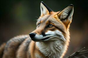 ai generado de cerca retrato de un rojo zorro, vulpes vulpes. generativo ai foto