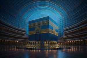 AI generated Illustration of islamic holy Kaaba. generative ai photo