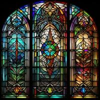 AI generated Stained glass window in the Basilica of the Sacred Heart of Jesus in Paris, France.  generative ai photo