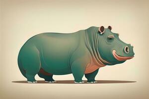 AI generated Hippopotamus standing on its hind legs. Vector illustration. ai generative photo