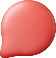 3D Red Blank Speech Bubble png