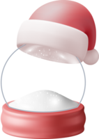 3d verre Noël neige globe avec Père Noël claus chapeau png