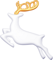 3D Christmas Ceramic Deer Statue png