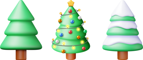 3D Christmas Tree Decorated png