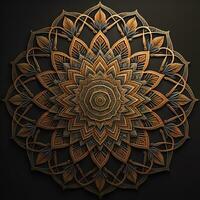 AI generated Mandala pattern. Vintage decorative elements. Hand drawn oriental background. ai generative photo
