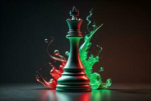 AI generated Chess king on a solid color background. ai generative photo