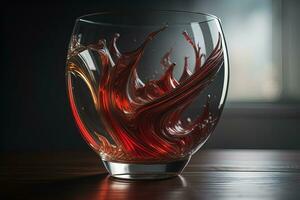 AI generated Cognac in a glass on a dark background. generative ai photo