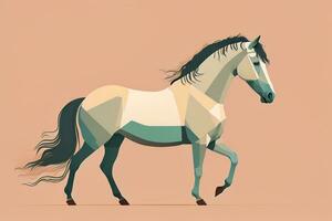 AI generated Brown and white horse standing. Vector illustration. ai generative photo