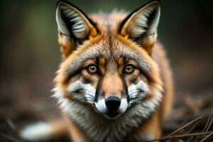 ai generado retrato de un rojo zorro, vulpes vulpes. ai generado foto