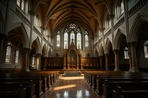 ai generado interior de S t. de maría catedral en Londres, Reino Unido. generativo ai foto