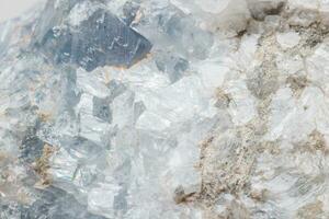 Macro mineral stone Celestine in the breed a white background photo