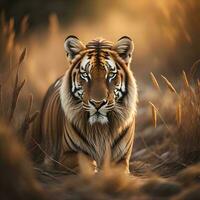 AI generated Siberian Tiger, Panthera tigris altaica. generative ai photo