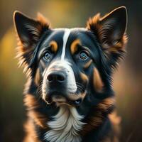 AI generated Portrait of a Bernese Mountain Dog. Close-up. generative ai photo