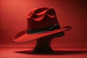 AI generated Fashionable hat on a solid color background. ai generative photo