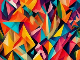 AI generated Abstract colorful geometric background with triangles. Vector illustration. generative ai photo