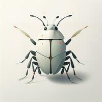 AI generated Illustration of a bug on a white background with soft shadow. ai generative photo