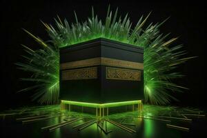 AI generated Illustration of islamic holy Kaaba. generative ai photo