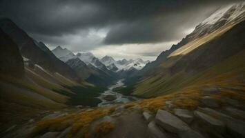 ai generado tien Shan montañas, ak-shyrak región, Kirguistán. generativo ai foto