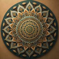 AI generated Mandala pattern. Vintage decorative elements. Hand drawn oriental background. ai generative photo