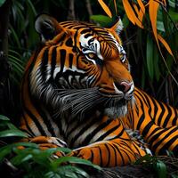 AI generated Sumatran Tiger in the jungle, generative ai photo