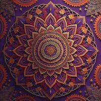 AI generated Mandala pattern. Vintage decorative elements. Hand drawn oriental background. ai generative photo