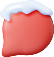 3D Christmas Speech Bubble with Snow png
