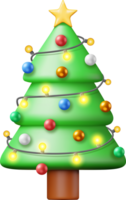 3D Christmas Tree Decorated png