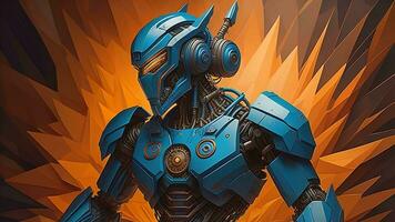 AI generated a robot in a futuristic style. Futuristic background. generative ai photo