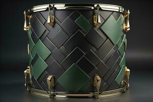 AI generated Colorful drum on a solid color background. ai generative photo