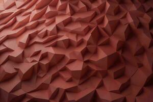 AI generated Abstract background of red polygonal origami. generative ai photo