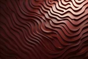 AI generated abstract wavy surface with waves in red color. generative ai photo