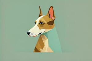 AI generated bull terrier in polygonal style. Vector illustration of a dog. generative ai photo