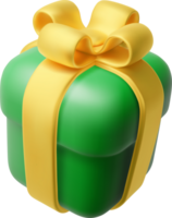 3D Green Gift Box png