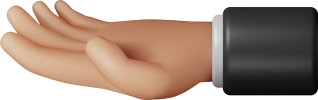 3D Hand Showing Five Fingers png