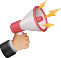 3D Megaphone in Hand png