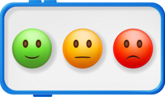 3D Customer Rating Smile Emoticons in Mobile Phone png