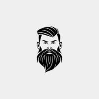 Set of vector bearded men faces hipsters