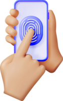 3D Fingerprint on Mobile Phone png