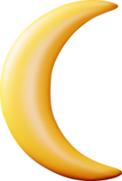 3D Crescent Moon Icon png