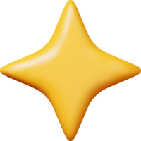 3D Glossy Yellow Star png