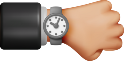 3D Simple Classic Round Wrist Watch Clock png