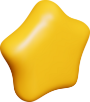 3d lustroso amarillo estrella png