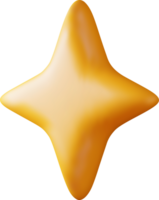 3D Glossy Yellow Star png