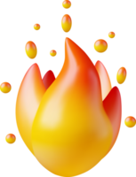 3d fuego fuego icono png