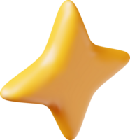 3d lustroso amarillo estrella png